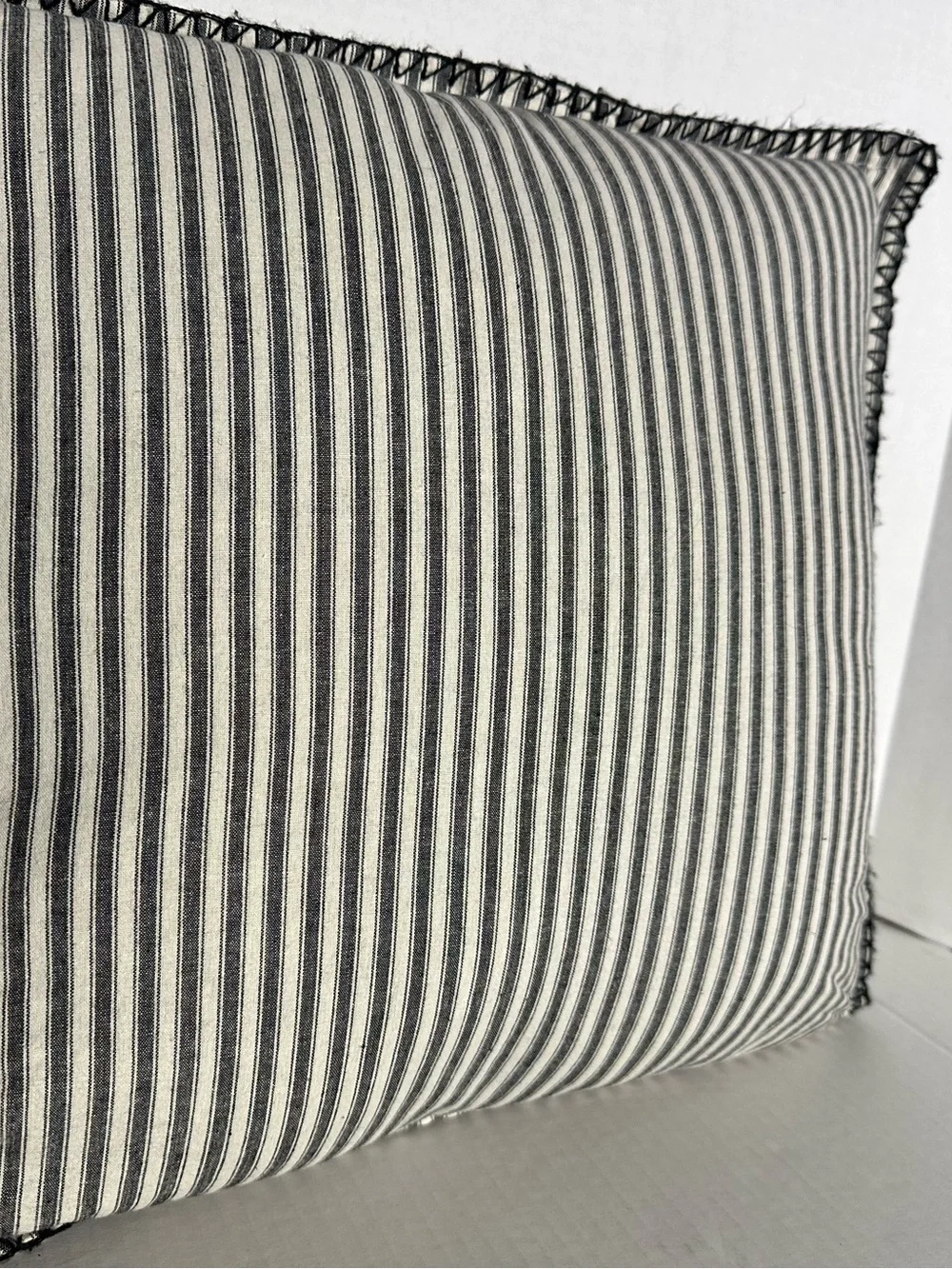 Neutral 'Let's Stay Home' Decorative Accent Pillow - Cream and Black